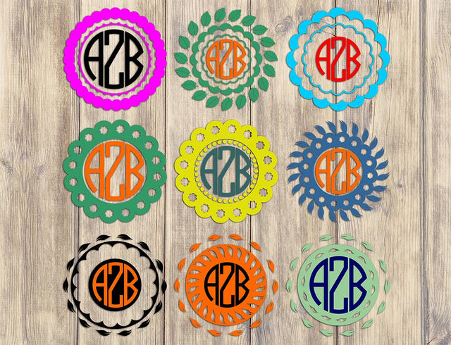 Floral Round Monogram Frames Svg Design SVG VectorSVGdesign 