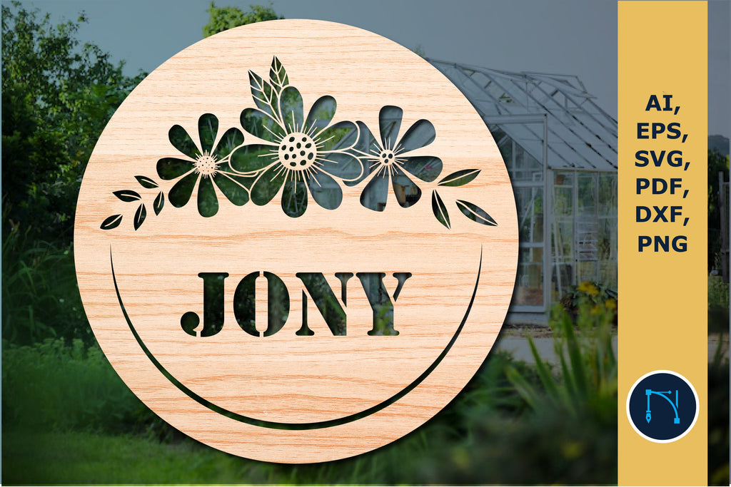 Floral Round Sign 3d SVG for Cricut - So Fontsy