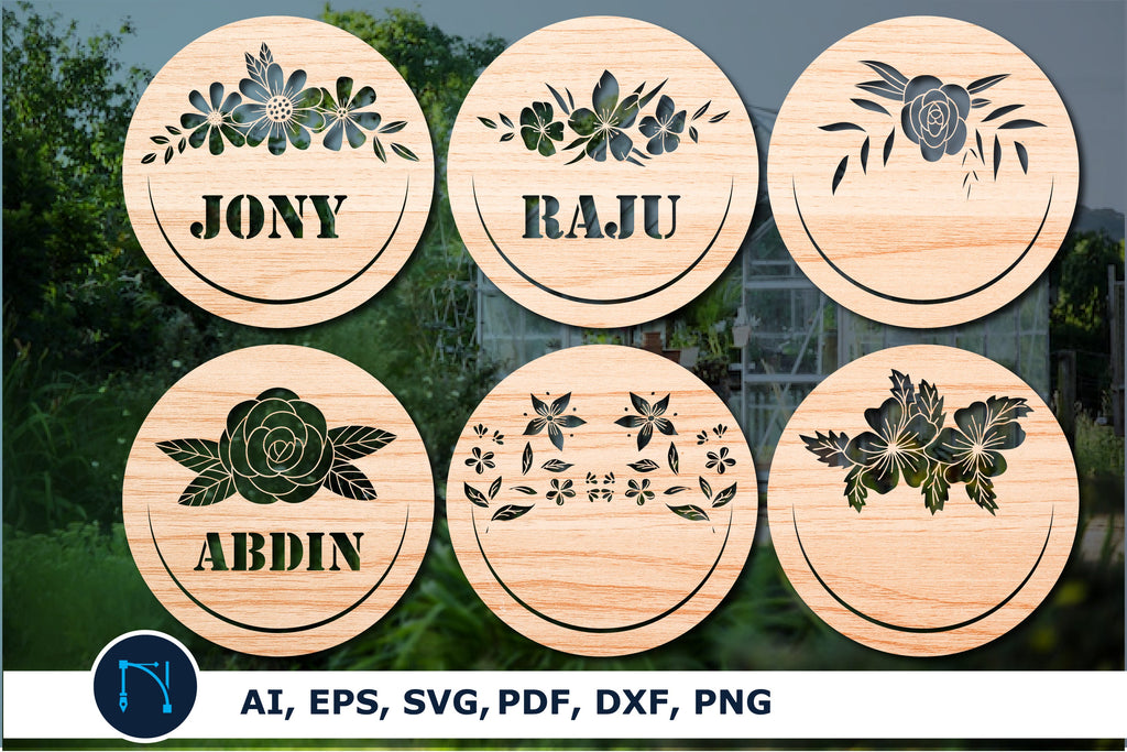Floral Round Sign SVG Bundle for Cricut - So Fontsy