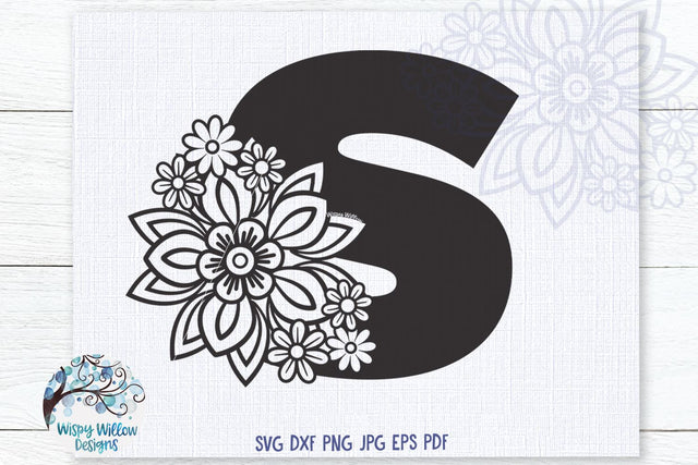 Floral S SVG SVG Wispy Willow Designs 