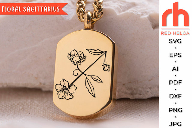 Floral Sagittarius SVG - Flower Zodiac Cut File SVG RedHelgaArt 