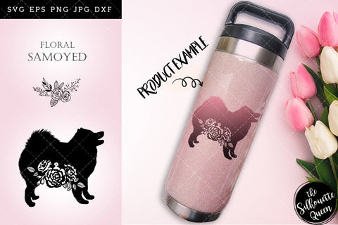 Floral Samoyed Dog svg file for cricut, for silhouette, cut eps, cutting png, cuttable dxf, Instant Download design SVG Loveleen Kaur 