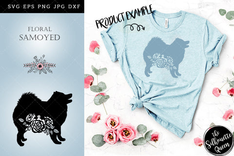 Floral Samoyed Dog svg file for cricut, for silhouette, cut eps, cutting png, cuttable dxf, Instant Download design SVG Loveleen Kaur 