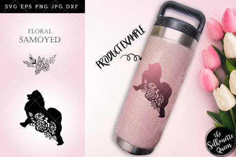 Floral Samoyed Dog svg file for cricut, for silhouette, cut eps, cutting png, cuttable dxf, Instant Download design SVG Loveleen Kaur 