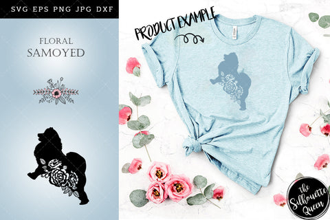 Floral Samoyed Dog svg file for cricut, for silhouette, cut eps, cutting png, cuttable dxf, Instant Download design SVG Loveleen Kaur 