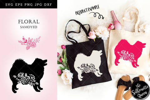 Floral Samoyed Dog svg file for cricut, for silhouette, cut eps, cutting png, cuttable dxf, Instant Download design SVG Loveleen Kaur 