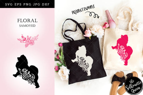 Floral Samoyed Dog svg file for cricut, for silhouette, cut eps, cutting png, cuttable dxf, Instant Download design SVG Loveleen Kaur 