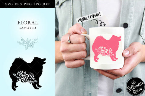 Floral Samoyed Dog svg file for cricut, for silhouette, cut eps, cutting png, cuttable dxf, Instant Download design SVG Loveleen Kaur 