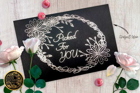 Floral Scribble Frames - Single line for Foil Quill | Digi Stamp | Sentiments Sketch DESIGN DrawnTogether with love 