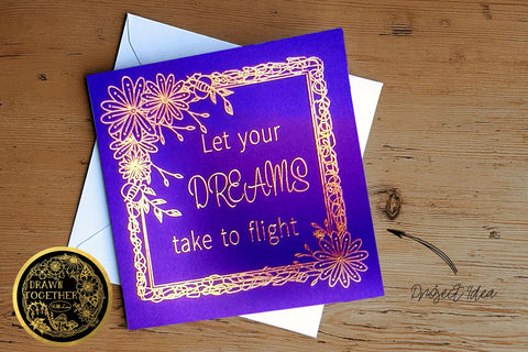 Floral Scribble Frames - Single line for Foil Quill | Digi Stamp | Sentiments Sketch DESIGN DrawnTogether with love 