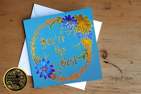 Floral Scribble Frames - Single line for Foil Quill | Digi Stamp | Sentiments Sketch DESIGN DrawnTogether with love 