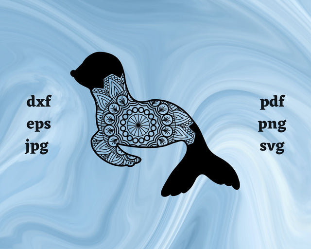 Floral Sea Lion SVG Cut File SVG Northern Light SVG 