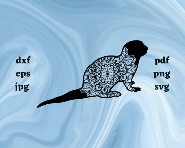 Floral Sea Otter SVG Cut File SVG Northern Light SVG 