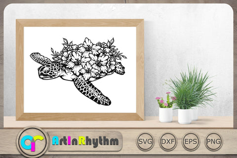 Floral Sea Turtle Svg, Sea Turtle Svg, Turtle Svg, Sea Creature Svg, Animal Svg SVG Artinrhythm shop 