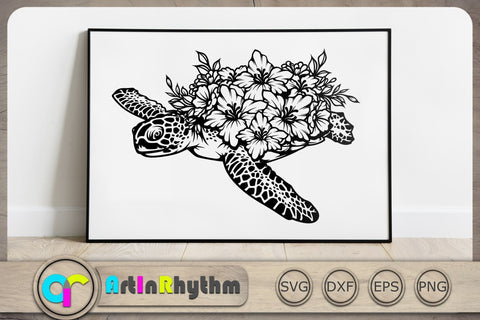 Floral Sea Turtle Svg, Sea Turtle Svg, Turtle Svg, Sea Creature Svg, Animal Svg SVG Artinrhythm shop 