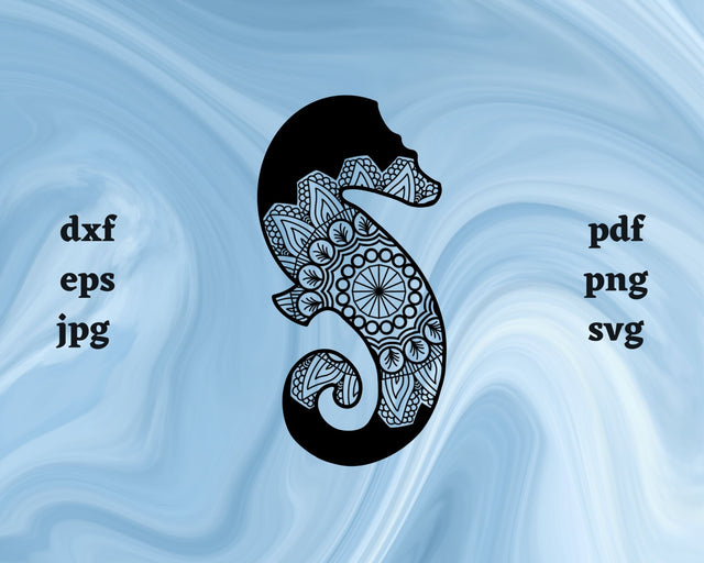 Floral Seahorse SVG Cut File SVG Northern Light SVG 