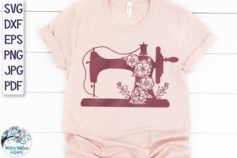 Floral Sewing Machine SVG SVG Wispy Willow Designs 