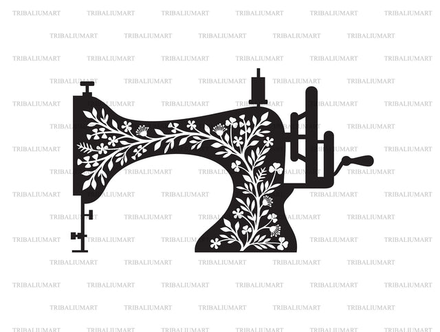Floral Sewing Machine SVG TribaliumArtSF 
