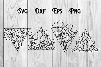 floral shape, triangle, flower shape svg cut file SVG dadan_pm 