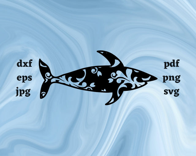 Floral Shark SVG Cut File SVG Northern Light SVG 
