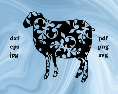 Floral Sheep SVG Cut File SVG Northern Light SVG 