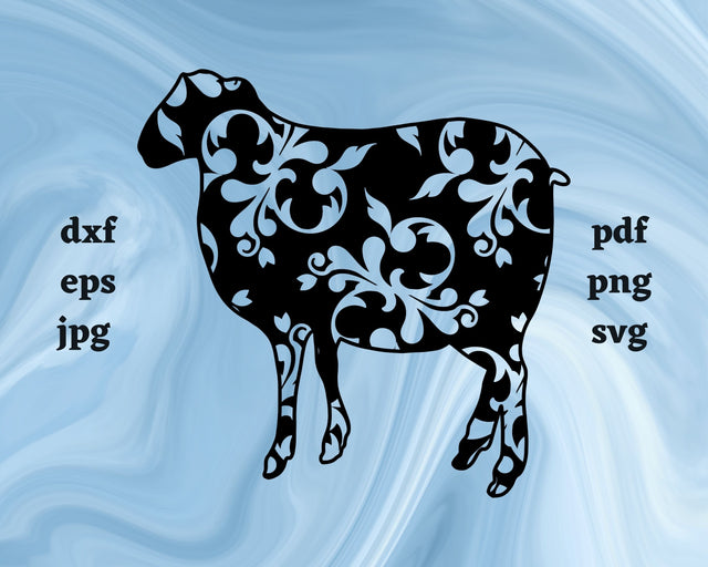 Floral Sheep SVG Cut File SVG Northern Light SVG 