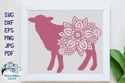 Floral Sheep Svg SVG Wispy Willow Designs 