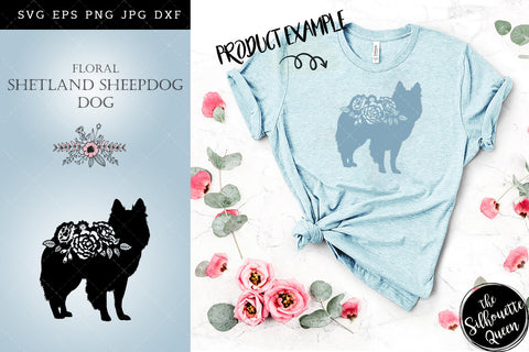 Floral Shetland Sheep Dog svg file for cricut, for silhouette, cut eps, cutting png, cuttable dxf, Instant Download design SVG Loveleen Kaur 