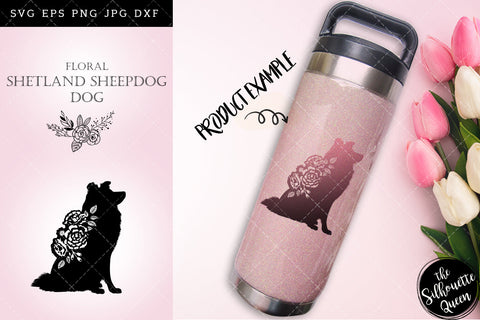 Floral Shetland Sheep Dog svg file for cricut, for silhouette, cut eps, cutting png, cuttable dxf, Instant Download design SVG Loveleen Kaur 