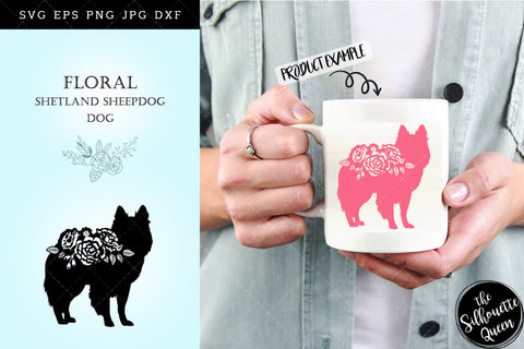 Floral Shetland Sheep Dog svg file for cricut, for silhouette, cut eps, cutting png, cuttable dxf, Instant Download design SVG Loveleen Kaur 
