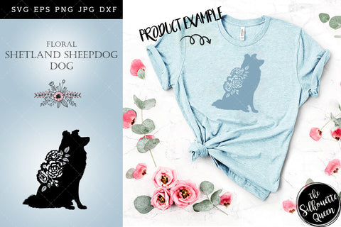 Floral Shetland Sheep Dog svg file for cricut, for silhouette, cut eps, cutting png, cuttable dxf, Instant Download design SVG Loveleen Kaur 