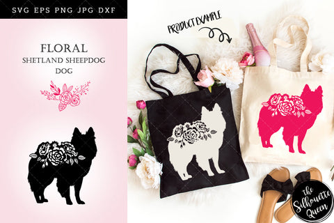 Floral Shetland Sheep Dog svg file for cricut, for silhouette, cut eps, cutting png, cuttable dxf, Instant Download design SVG Loveleen Kaur 