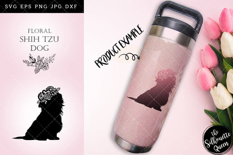 Floral Shih Tzu Dog svg file for cricut, for silhouette, cut eps, cutting png, cuttable dxf, Instant Download design SVG Loveleen Kaur 