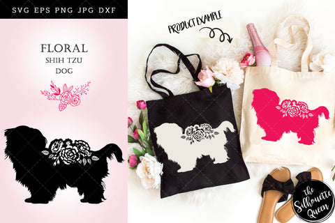 Floral Shih Tzu Dog svg file for cricut, for silhouette, cut eps, cutting png, cuttable dxf, Instant Download design SVG Loveleen Kaur 