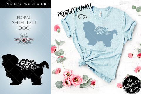 Floral Shih Tzu Dog svg file for cricut, for silhouette, cut eps, cutting png, cuttable dxf, Instant Download design SVG Loveleen Kaur 
