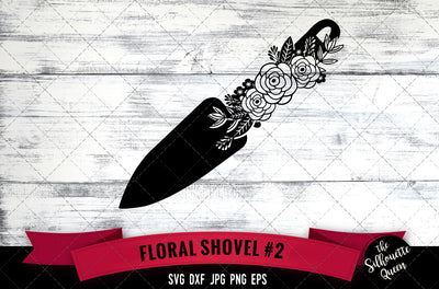 Floral Shovel 2 Vector Silhouette File SVG Loveleen Kaur 
