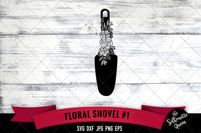 Floral Shovel Vector Silhouette File SVG Loveleen Kaur 
