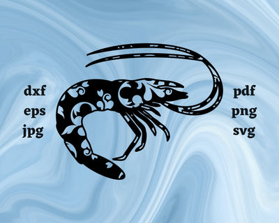 Floral Shrimp SVG Cut File SVG Northern Light SVG 
