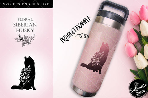 Floral Siberian Husky Dog svg file for cricut, for silhouette, cut eps, cutting png, cuttable dxf, Instant Download design SVG Loveleen Kaur 