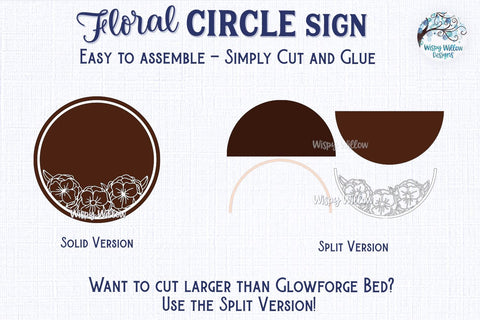 Floral Sign Bundle for Glowforge or Laser Cutter SVG Wispy Willow Designs 