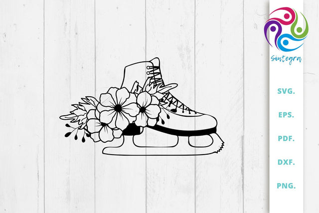 Floral Skating Boot Svg File SVG Sintegra 