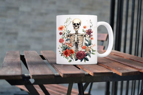 Floral Skeletons Sublimation clipart bundle Sublimation Regulrcrative 