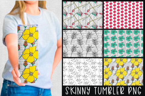 Floral Skinny Tumbler Wrap Collection - Sublimation File Sublimation Illuztrate 