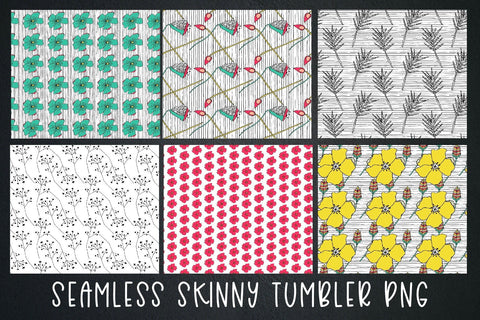 Floral Skinny Tumbler Wrap Collection - Sublimation File Sublimation Illuztrate 