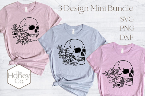 Floral Skull SVG Bundle Roses Peonies Succulents SVG SVG The Honey Company 
