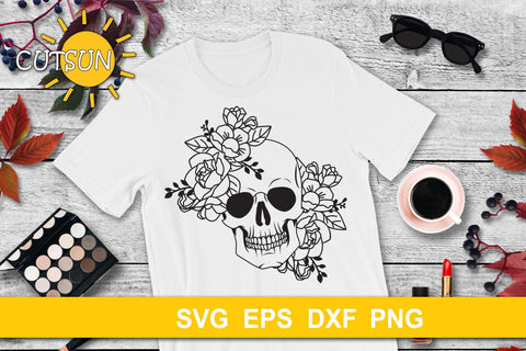 Floral Skull SVG | Halloween SVG SVG CutsunSVG 