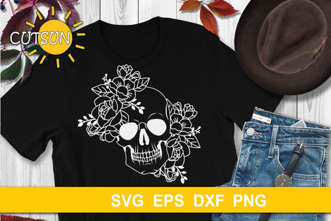Floral Skull SVG | Halloween SVG SVG CutsunSVG 