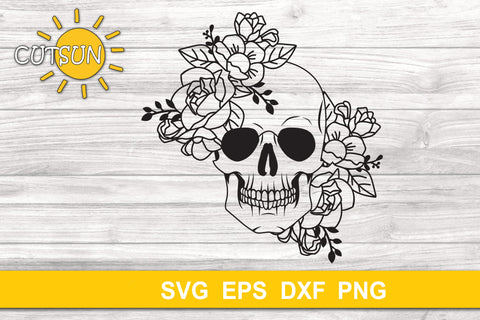 Floral Skull SVG | Halloween SVG SVG CutsunSVG 