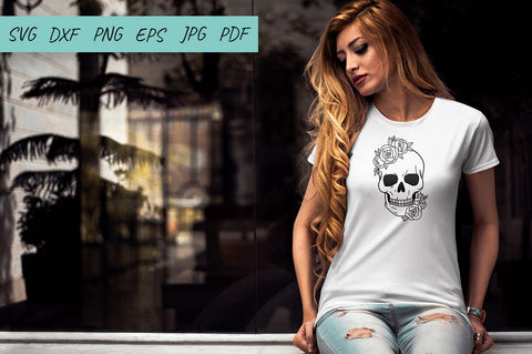 Floral Skull SVG, Skull flowers, Skull svg cut files SVG Irina Ostapenko 