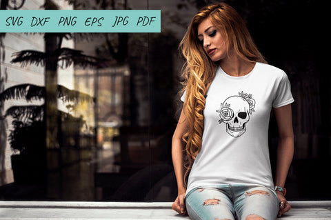 Floral Skull SVG, Skull flowers, Skull svg cut files SVG Irina Ostapenko 
